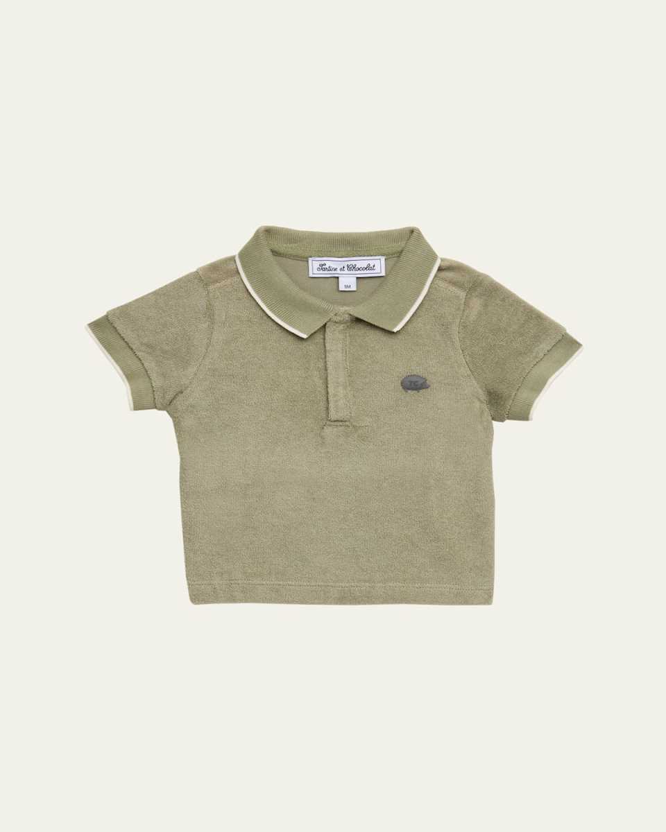 Boy's Terry Polo Shirt, Size Newborn-4
